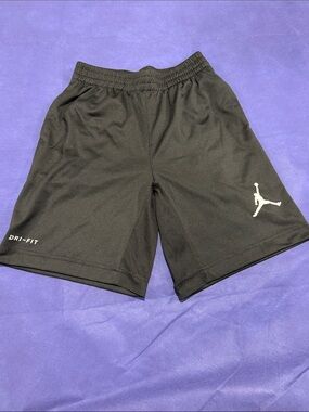 Jordan kids Black Athletic Dri-FIT Shorts with White Jumpman